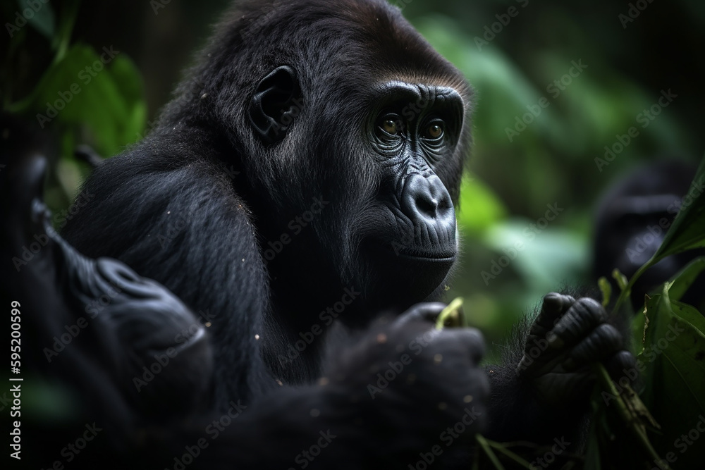Eine liebevolle Mutter: Eine Gorillamama mit ihrem jungen