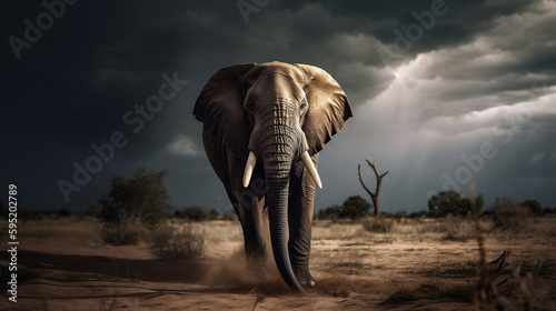 A cute elephant in bad weather © The animal shed 274