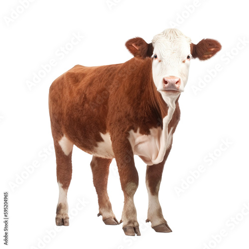 Hereford cow isolated on white background photo