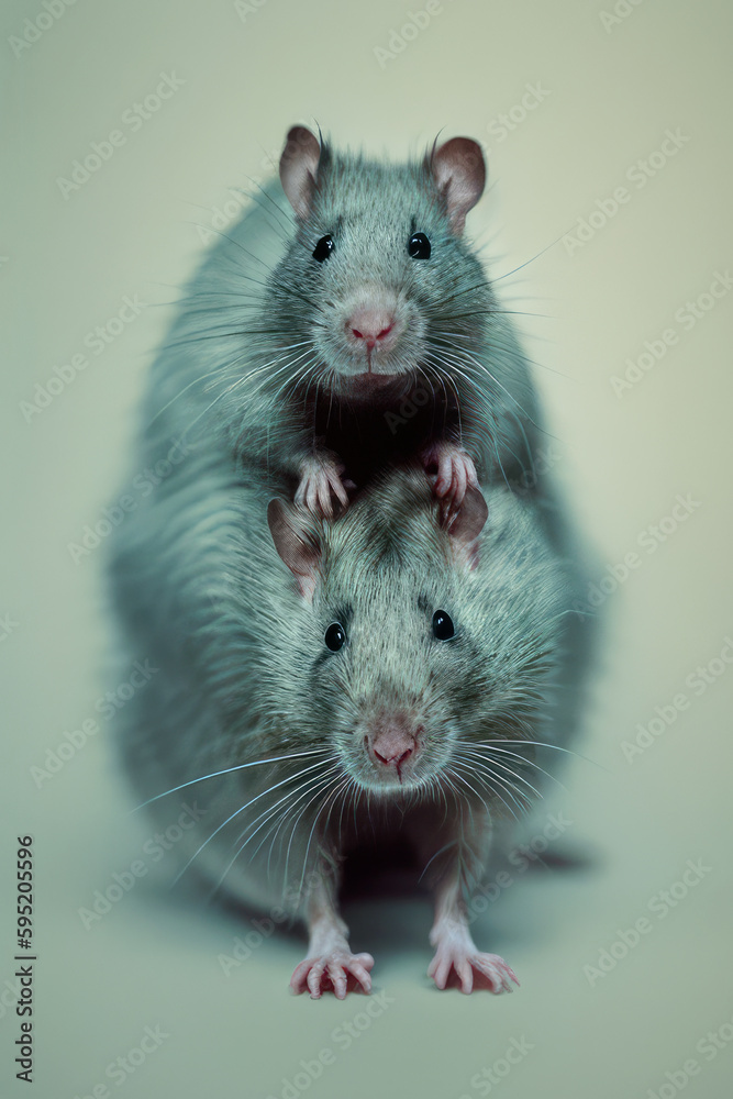 two rats, generated by artificial intelligence two rats, generated by artificial intelligence