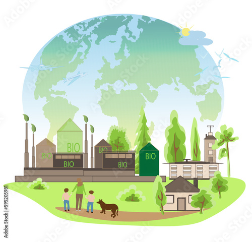 Energy of natural gas  ESG Ecology concept Environment and ecology in green concept Energy of natural gas sustainable and ethical business on network connection on green background.