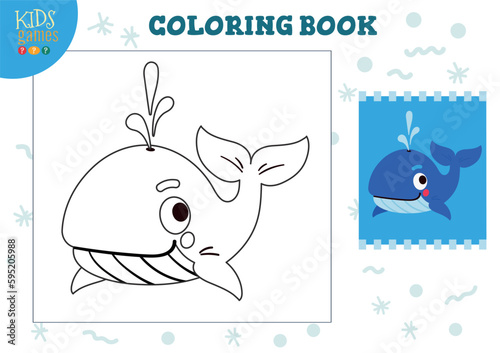 Color picture vector illustration. Coloring game for preschool and school kids