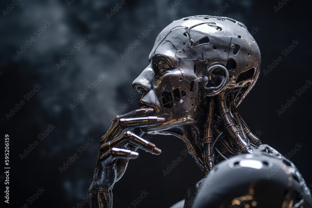 Cyborg thinking, artificial intelligence concept, Generative AI Cyborg thinking, artificial intelligence concept, Generative AI