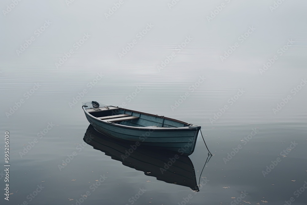 Boat on the lake. Generative AI. Boat on the lake. Generative AI.