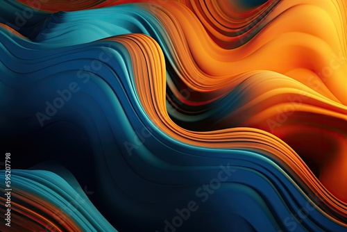 Abstract background with swirl curve lines. Generative AI.