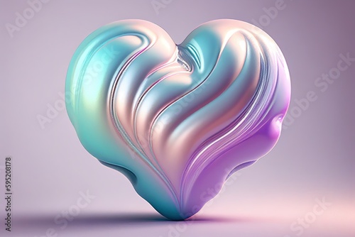 Fototapeta Naklejka Na Ścianę i Meble -  Pastel love heart in the pastel background. Generative AI. 