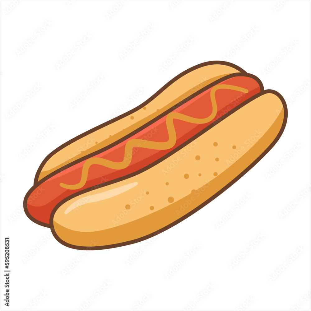 hot dog with mustard