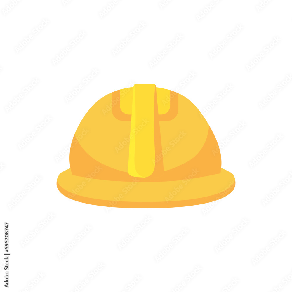 Hard hat, yellow safety helmet of construction worker, architect and engineer, front view Hard hat, yellow safety helmet of construction worker, architect and engineer, front view