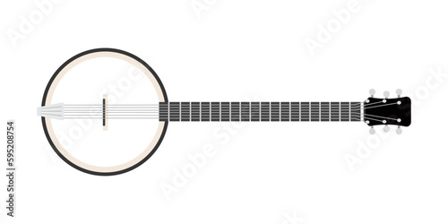 Banjo, string musical instrument for playing bluegrass country music by cowboy musician