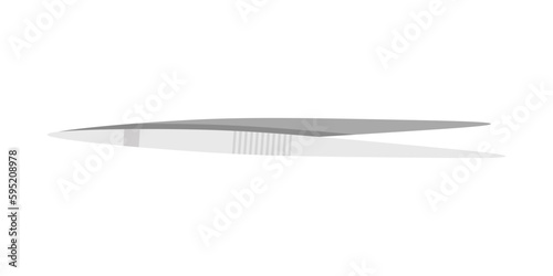 Eyebrow tweezers, instrument to remove and pull unwanted brow hairs, metal beauty tool
