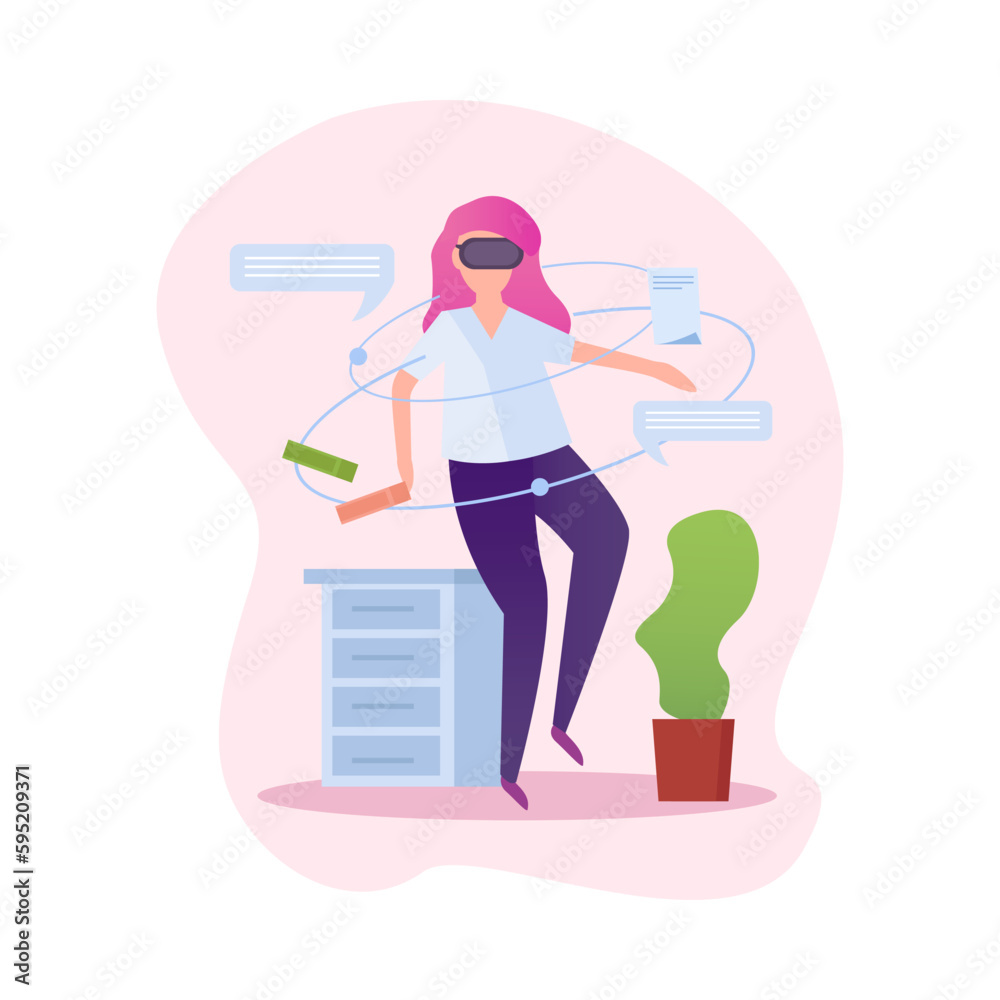 Fototapeta premium Virtual Reality Flat Illustration