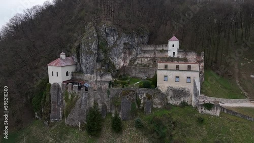 The ruins of a monastery in the village of Opatova nad Vahom in the district of Trencin in Slovakia photo