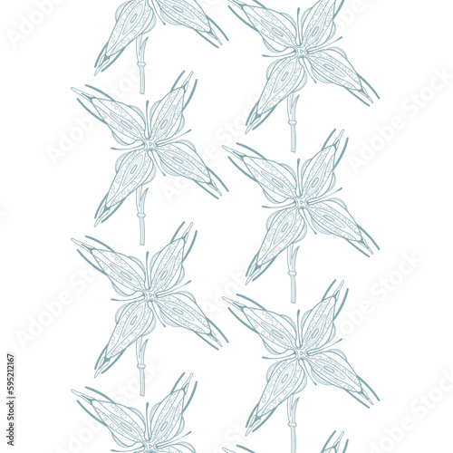 Vector pattern with orchid flower