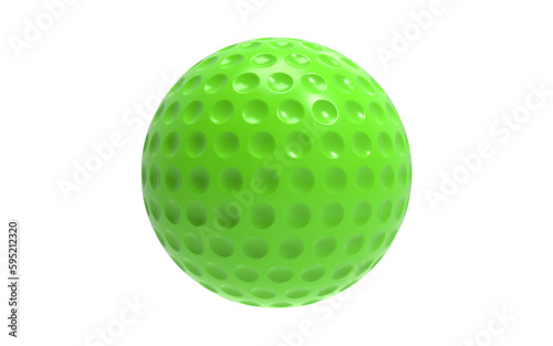 green golf ball isolated on white