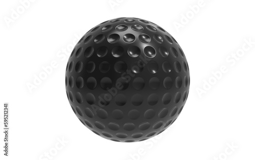 black golf ball isolated on white