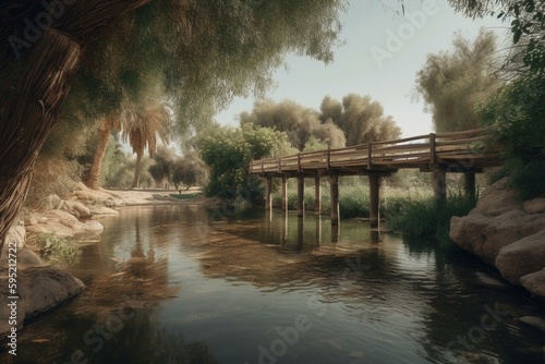 Fototapet Yardenit baptismal site on the Jordan River in Israel