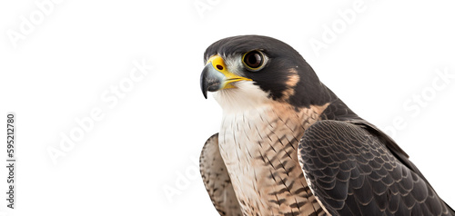 Photo Closeup head of falcon profile isolated on transparent background
