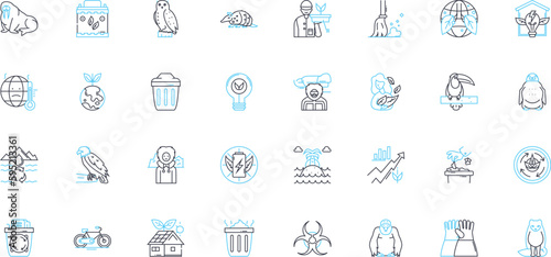 Raw materials linear icons set. Minerals, Ores, Harvested, Extracted, Organic, Crude, Unprocessed line vector and concept signs. Natural,Reserves,Ore body outline illustrations