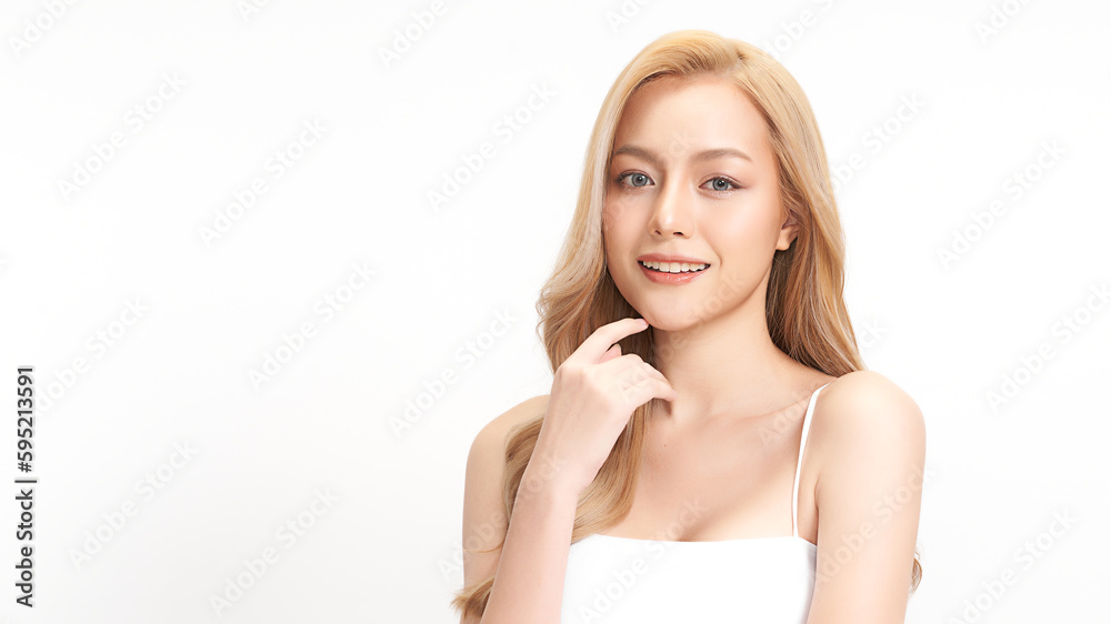 Beautiful young asian woman with clean fresh skin on white background, Face care, Facial treatment, Cosmetology, beauty and spa, Asian women portrait. Beautiful young asian woman with clean fresh skin on white background, Face care, Facial treatment, Cosmetology, beauty and spa, Asian women portrait.