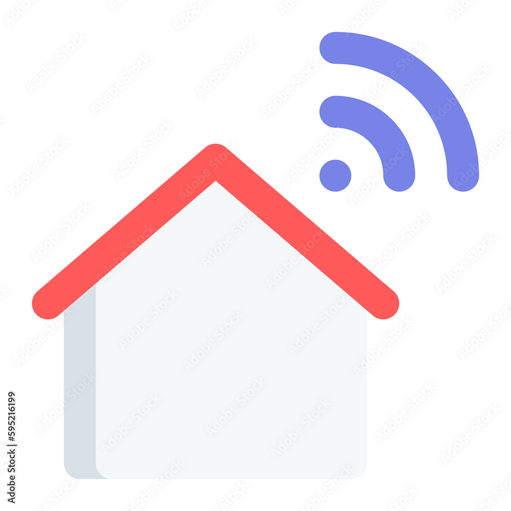 Smart home in flat icon. Real estate, automation, wireless Smart home in flat icon. Real estate, automation, wireless