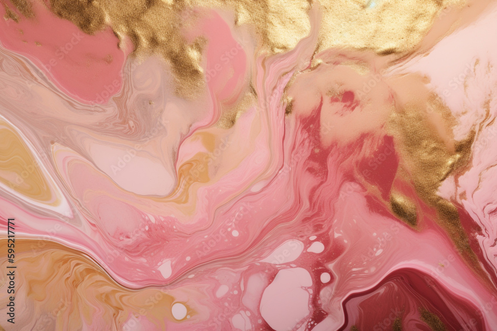 Złoto i róż - tło luksusowe - Gold and pink - luxury background - AI Generated
