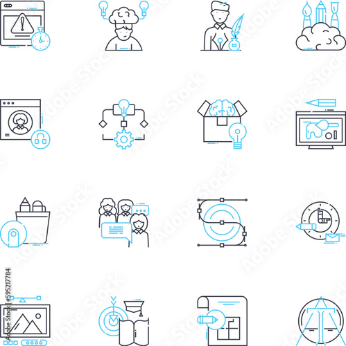 Original concept linear icons set. Innovation, Creativity, Uniqueness, Distinctiveness, Novelty, Ingenuity, Freshness line vector and concept signs. Imagination,Inventiveness,Eccentricity outline