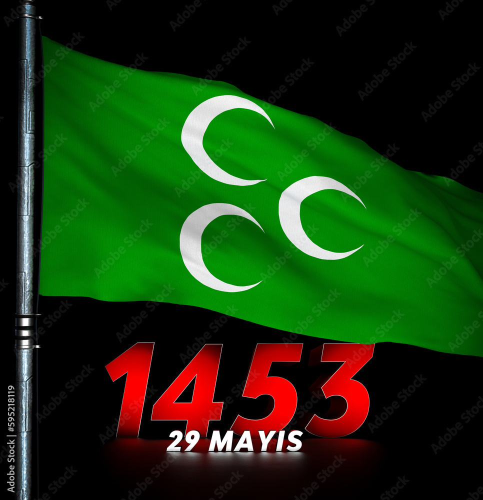 1453, Ottoman State Flag, The Waving Ottoman State Flag is a 3d Visual