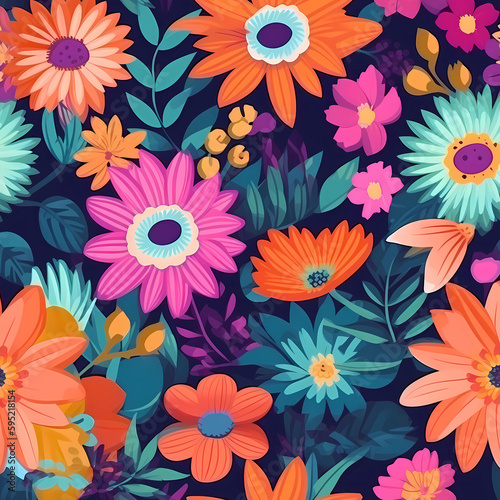 Wallpaper Mural seamless floral pattern Torontodigital.ca