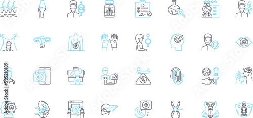 Behavioral analysis linear icons set. Psychology, Observation, Emotions, Patterns, Communication, Motivation, Decision-making line vector and concept signs. Learning,Response,Memory outline