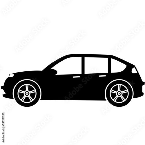 Hatchback car icon vector. Vector illustration of hatchback car. Vehicle icon of crossover car for design regarding transportation, automotive and automobile. Silhouette of hatchback vehicle