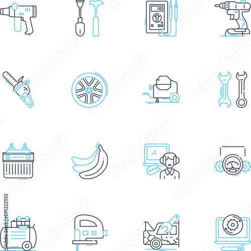 Repair linear icons set. ) Fix ) Mend ) Restore ) Revamp ) Service ) Refurbish ) Rebuild ) Renew ) Patch ) Recover ) Reinforce ) Refit ) Rehabilitate ) Recondition ) Rectify ) Rescue ) Re-engineer