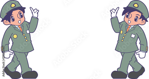 指差呼称する駅員