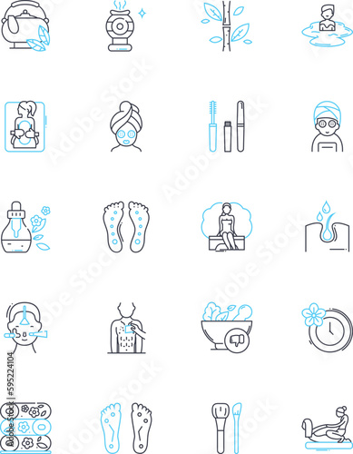 Refined linear icons set. Sophisticated, Elegant, Polished, Sleek, Chic, Graceful, Classic line vector and concept signs. Stylish,Cultured,Fine outline illustrations