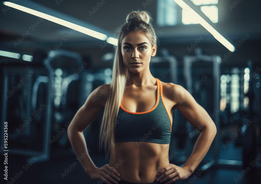 Beautiful girl working out and doing excercises to stay fit and healthy. Fitness concept. Generative AI illustrations Beautiful girl working out and doing excercises to stay fit and healthy. Fitness concept. Generative AI illustrations
