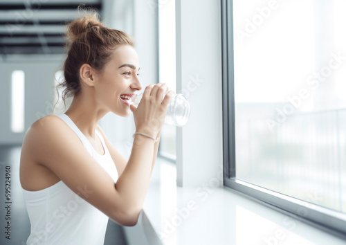 Beautiful girl working out and doing excercises to stay fit and healthy. Fitness concept. Generative AI illustrations Free Download Beautiful girl working out and doing excercises to stay fit and healthy. Fitness concept. Generative AI illustrations - GFXLoad