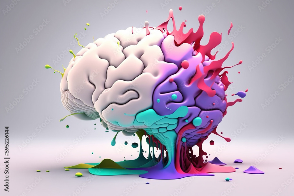 kreatywny umysł, twórczy mózg - creative mind, creative brain - AI Generated - obrazy, fototapety, plakaty 