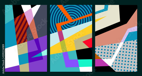 Vector colorful geometric abstract background for summer banner