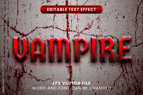 Red vampire vector text effect