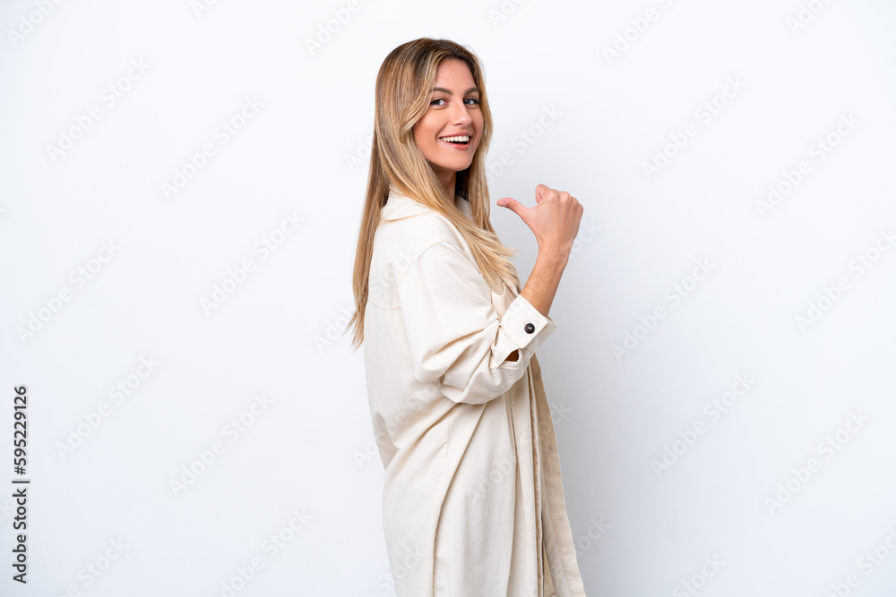 Young Uruguayan woman isolated on white background proud and self-satisfied Young Uruguayan woman isolated on white background proud and self-satisfied