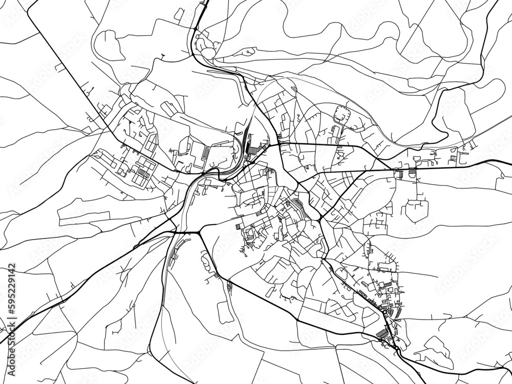 Obraz premium Vector road map of the city of Verdun in France on a white background.
