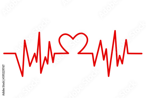 Heartbeat Cardiogram Medical Transparent Background Vector Illustration Heart Beat Healthcare Health Pulse Wave Hospital Wallpaper EKG ECG Electrocardiogram Signal Design Love Valentine’s Day Red Line