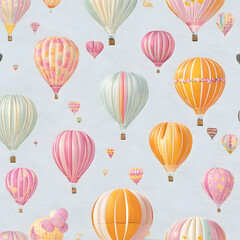 Fotobehang Luchtballon Vrolijke luchtballonnen met slingers patroon  © Yasir