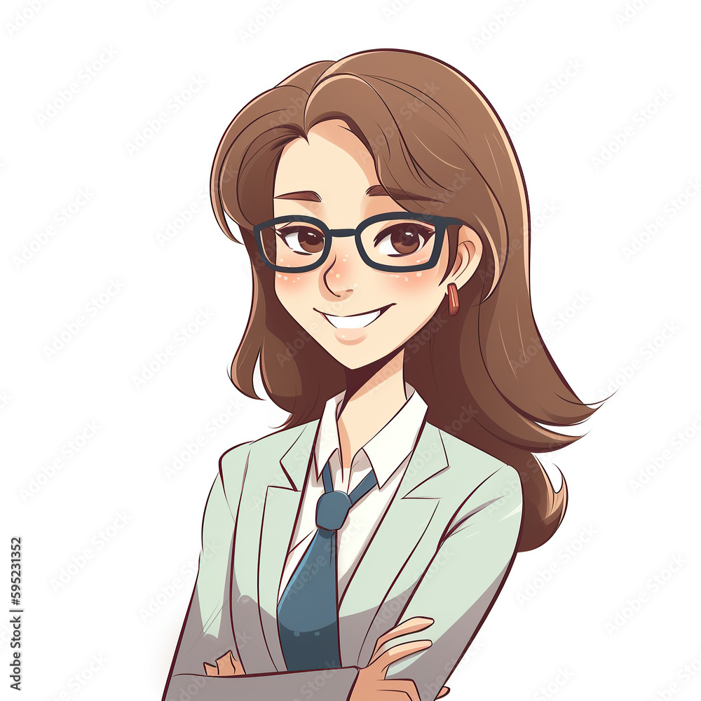 Ai generated illustration of Smiling Asian Business Woman with Arms Crossed. Strong confident female manager standing with arms crossed Ai generated illustration of Smiling Asian Business Woman with Arms Crossed. Strong confident female manager standing with arms crossed