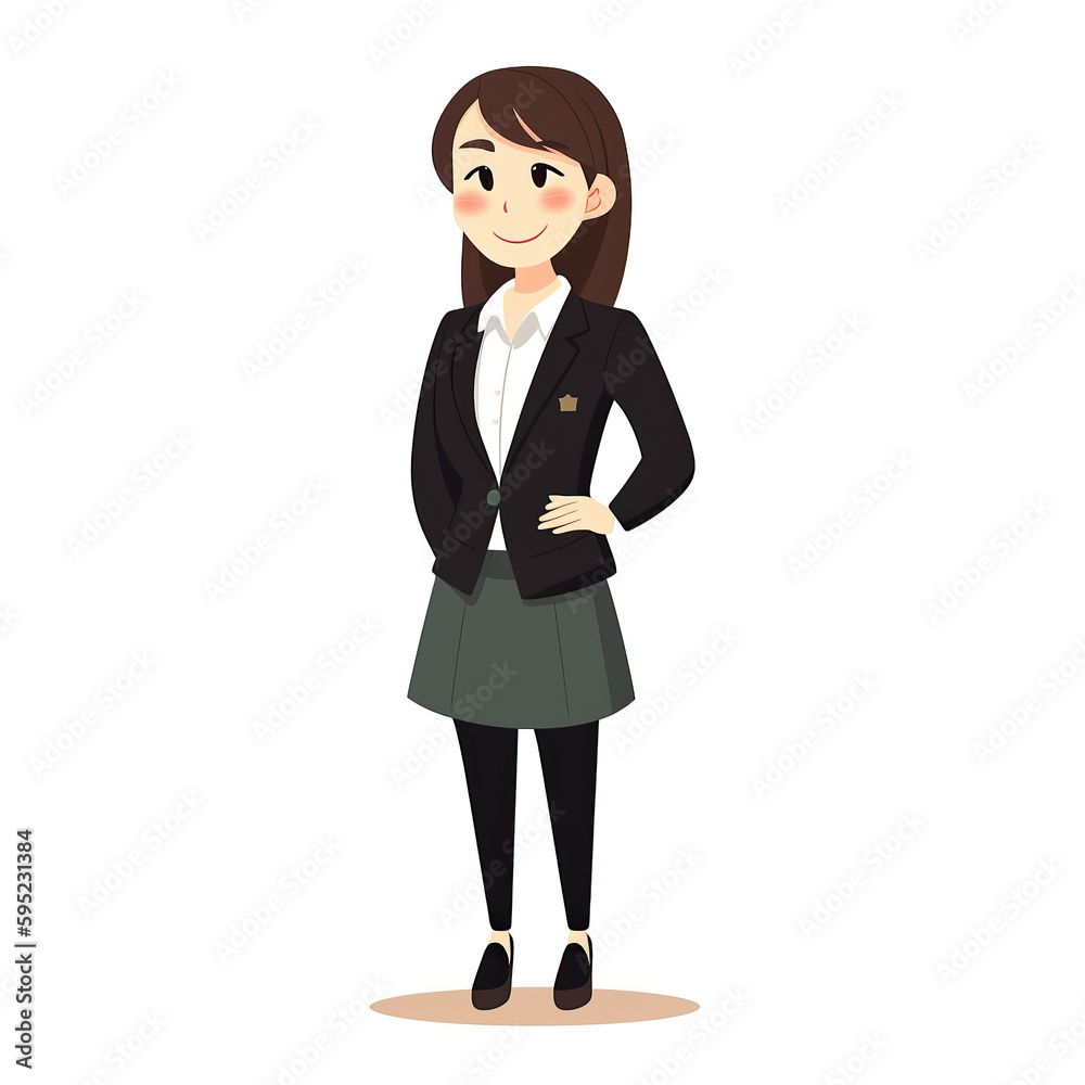 Ai generated illustration of Smiling Asian Business Woman with Arms Crossed. Strong confident female manager standing with arms crossed Ai generated illustration of Smiling Asian Business Woman with Arms Crossed. Strong confident female manager standing with arms crossed
