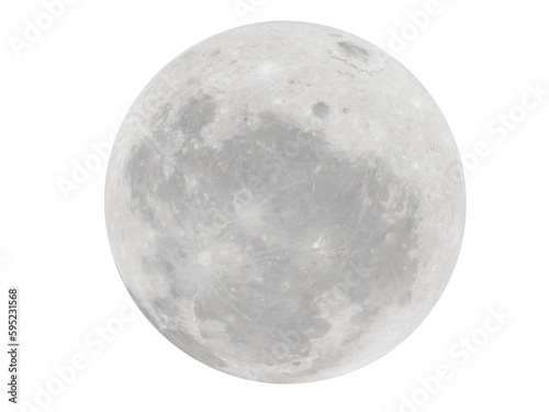 The full moon shines brightly in the sky.