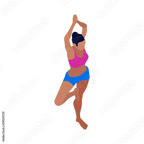 Isometric Yoga Illustration