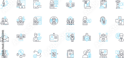 Physical prowess linear icons set. Strength, Agility, Athleticism, Endurance, Power, Resilience, Stamina line vector and concept signs. Bravery,Coordination,Flexibility outline illustrations