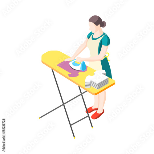 Isometric Housewife Illustration