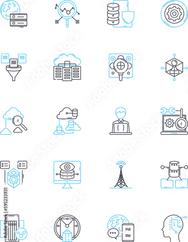 Cognitive content linear icons set. Memory, Perception, Reasoning, Learning, Attention, Emotion, Cognition line vector and concept signs. Consciousness,Intelligence,Conceptualization outline photo