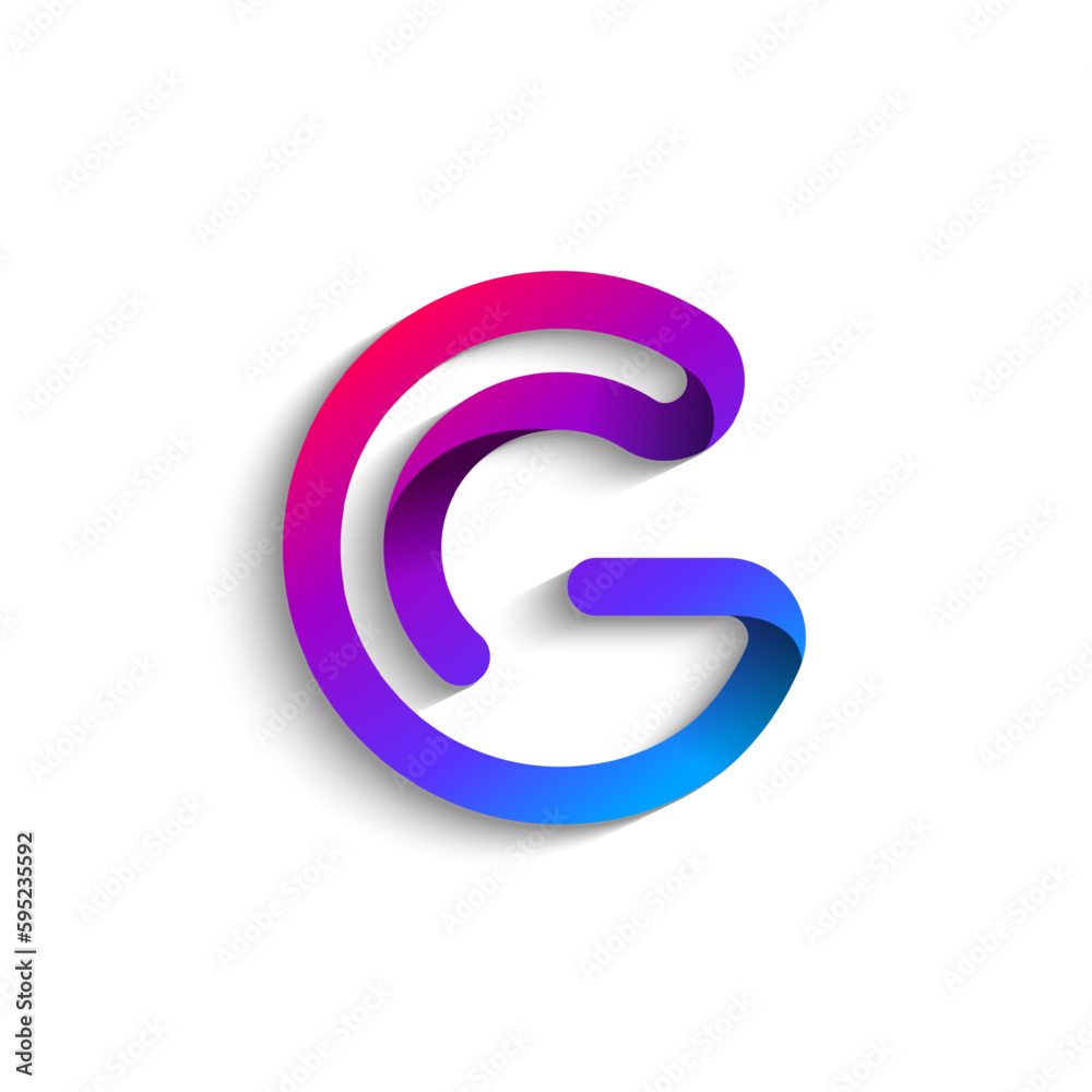 Ribbon font alphabet, English uppercase 3d letter G, vector illustration 10EPS Ribbon font alphabet, English uppercase 3d letter G, vector illustration 10EPS